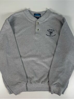 The Mountain Light Gray Henley Crewneck Sweater